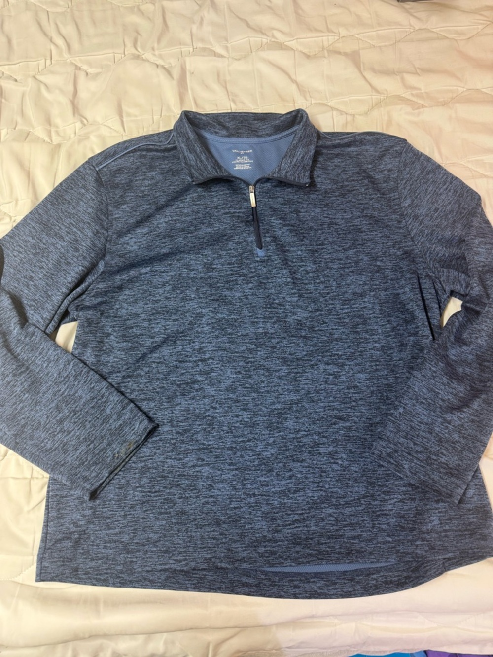 XL Van Heusen Blue Heather Quarter‑Zip Pullover